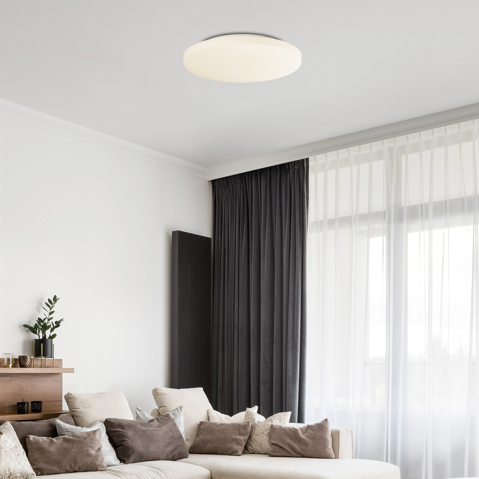 Plafonieră cu LED Moon sticlă opală IP44 Ø 35 cm 24 W
