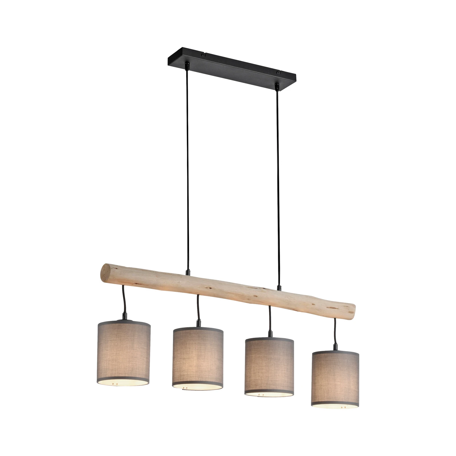 Suspension Green Tribu, abat-jour papier, 4 lampes