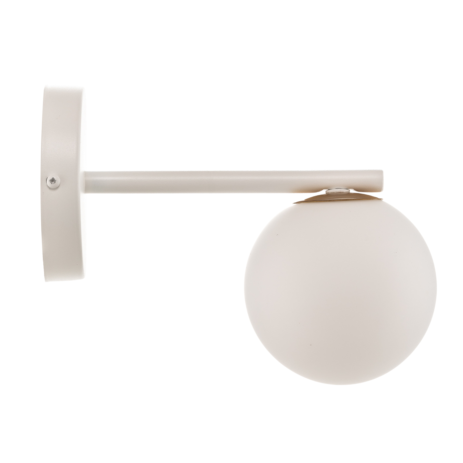 Wandlamp Gama in wit met glasbol