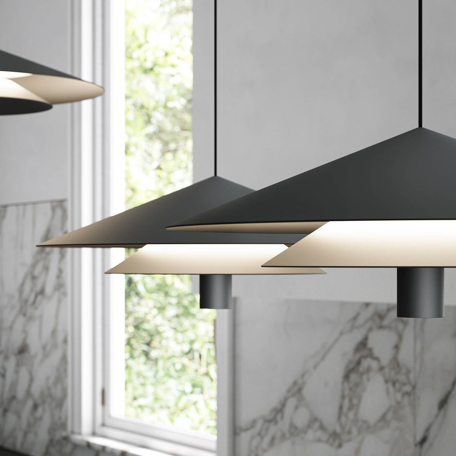 Karman Żyrandol LED ASSO, czarny, metal, Ø 42 cm