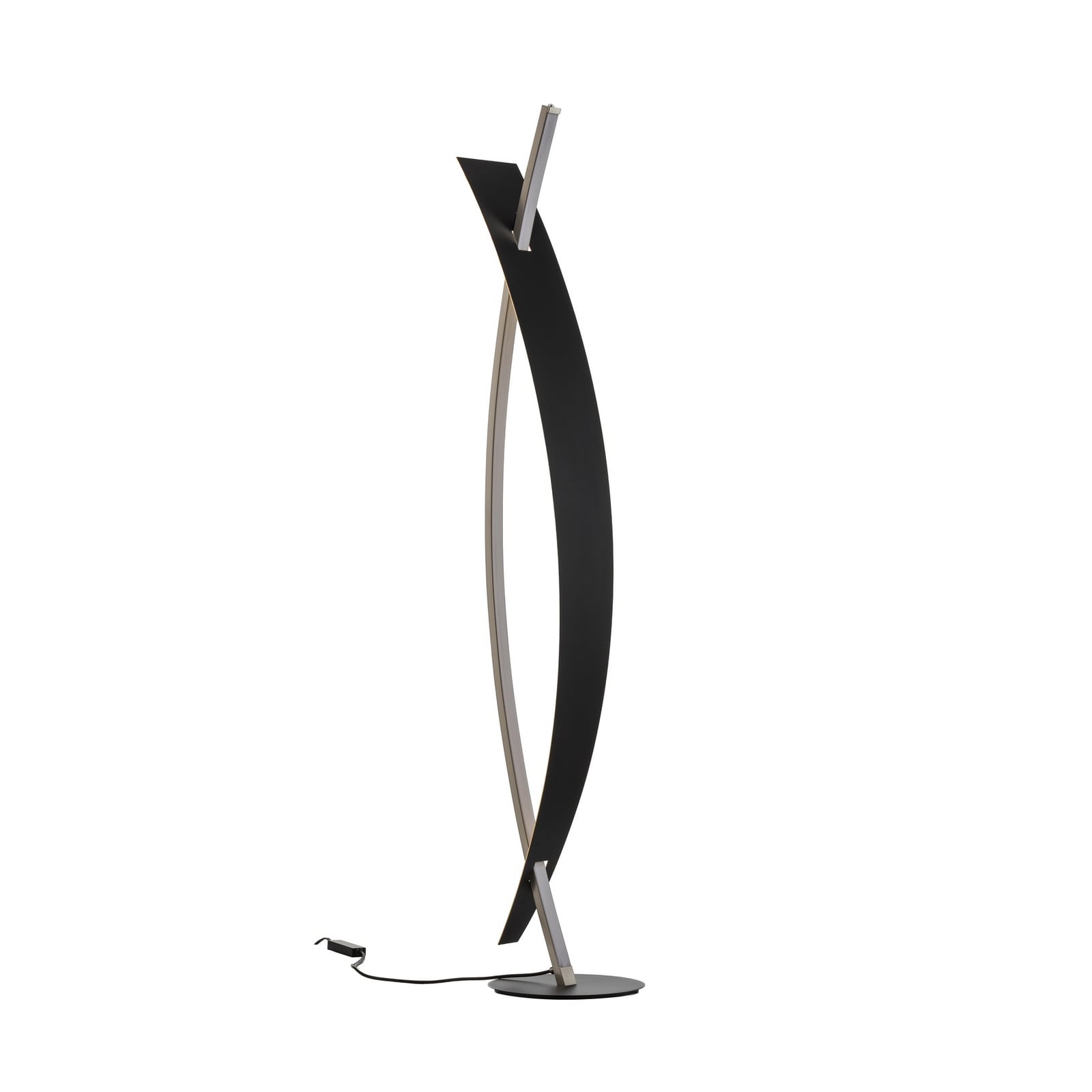 Lucande Candeeiro de pé LED Marija, preto, metal, altura 140 cm Lucande Candeeiro de pé LED Marija, preto, metal, altura 140 cm
