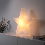 Star LED Rechargeable Decorative Light, H 55 cm, IP44, white, RGBW