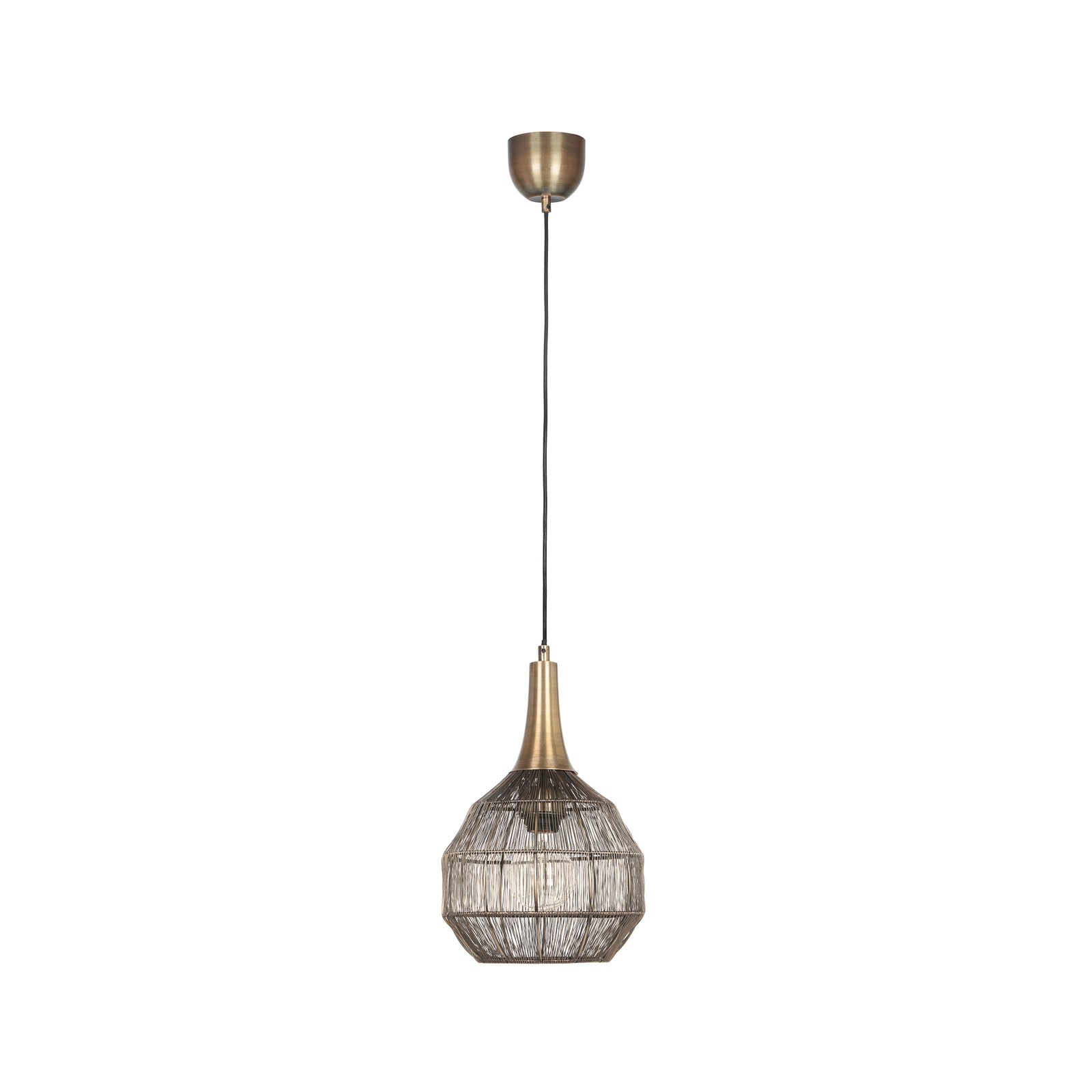 Soraya pendant light, Ø 26 cm, metal, antique brass, spherical shape