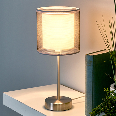 Lampe de chevet attrayante Nica en gris