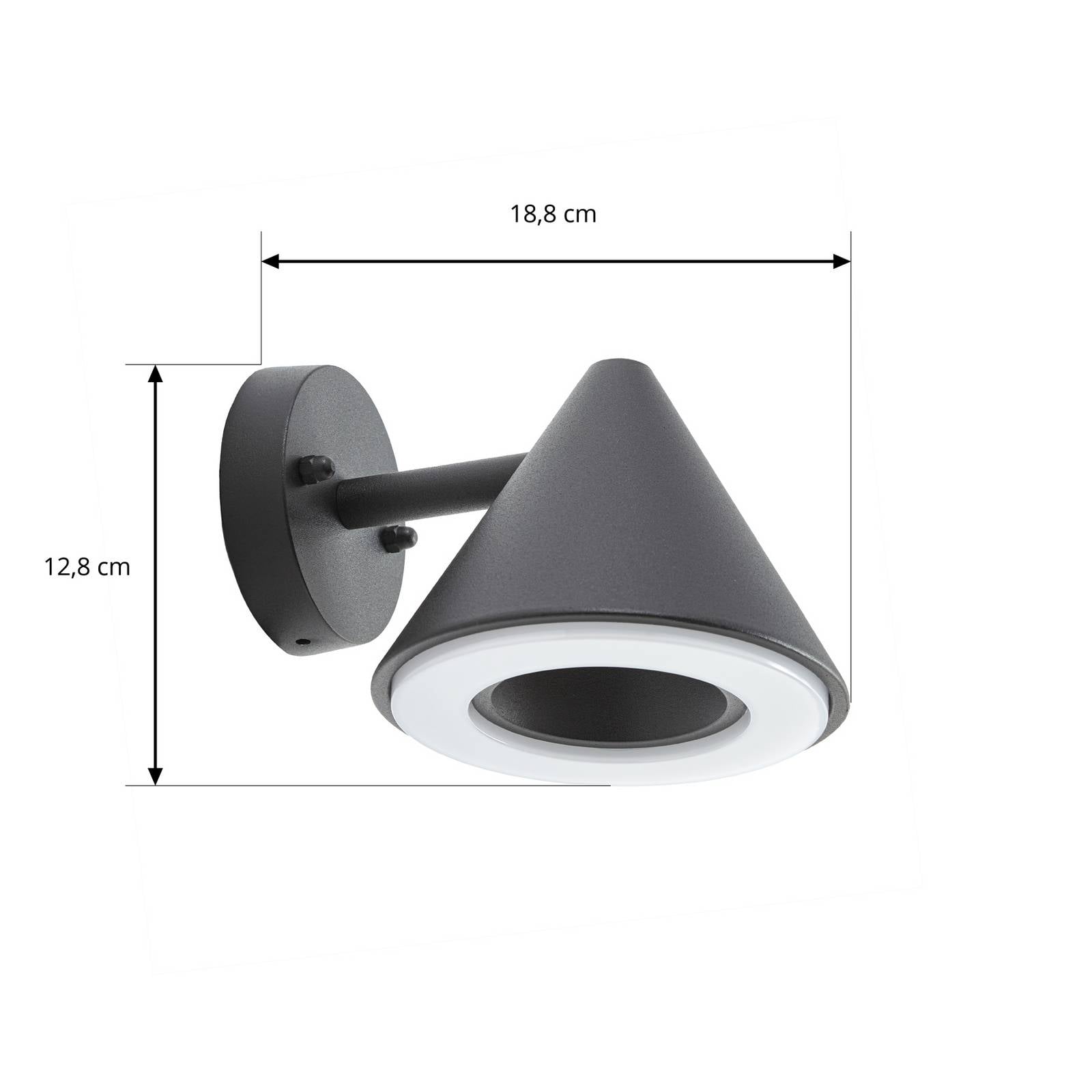 Kinkiet zewnętrzny LED Lindby Soran, czarny, metalowy, IP44