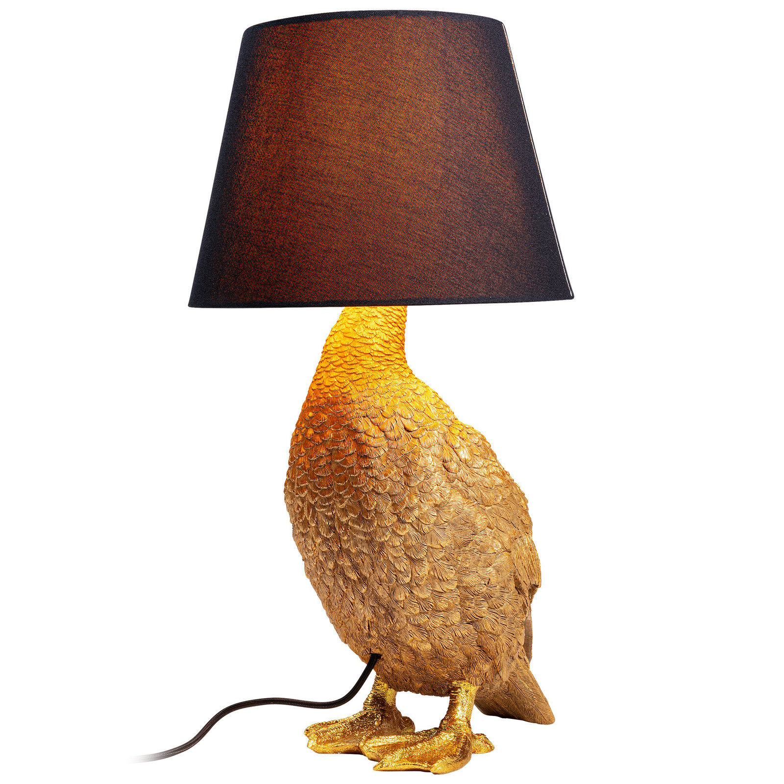 Lampa stołowa KARE Animal Duck z materiałowym kloszem