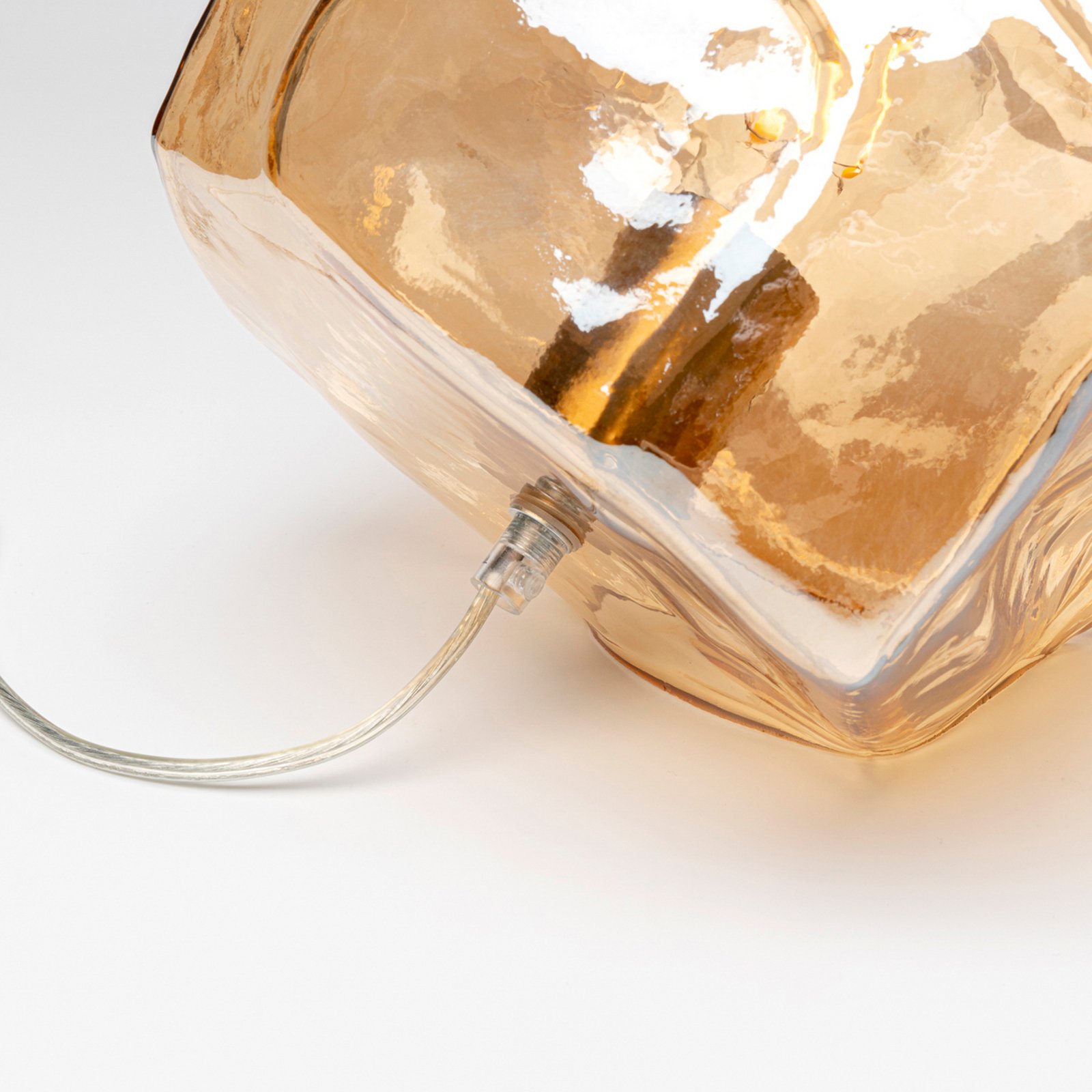 Kare laualamp Aura, merevaik, klaas, Ø 30 cm, E27