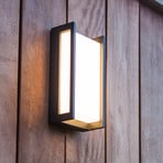 LED-Außenwandlampe QUBO, dunkelgrau, Höhe 22 cm, Metall IP54