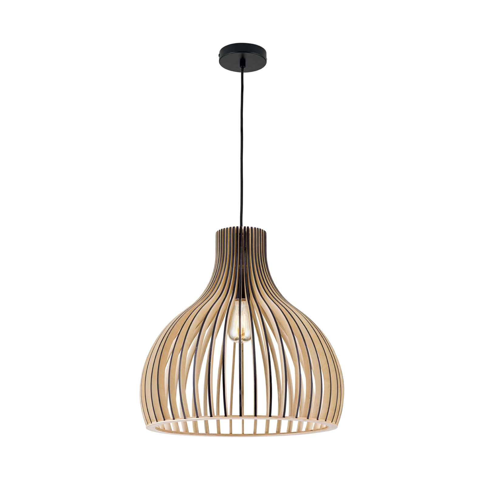 Suspension Erik, Ø 45 cm, bois, couleur naturelle, E27