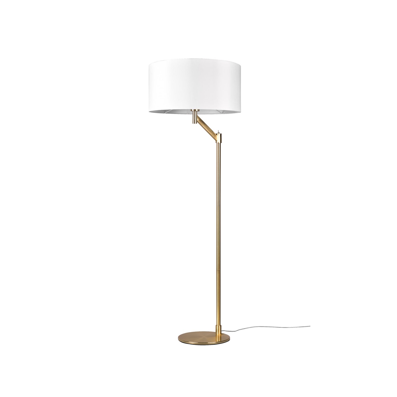 Cassio floor lamp with fabric shade, brass