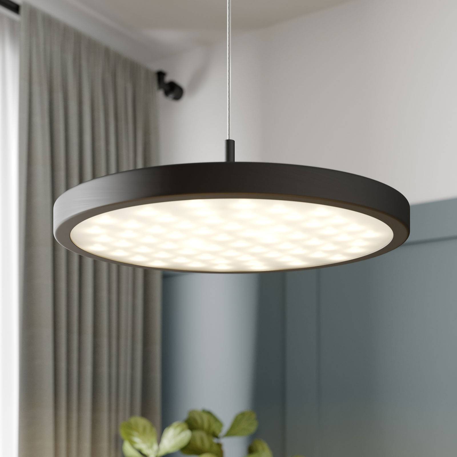 Quitani LED-pendellampa Gion 1-ljus aluminium/svart