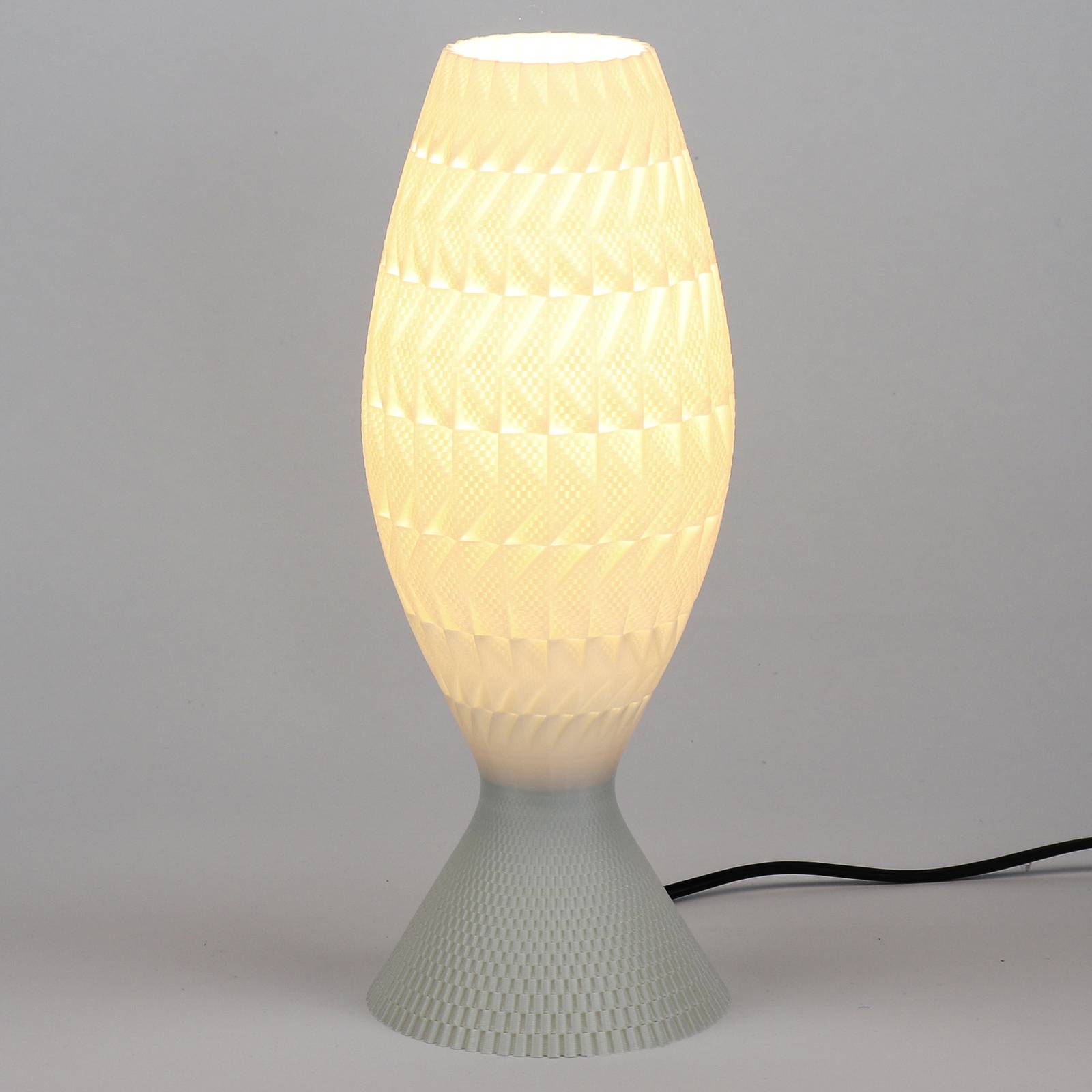 Lampa stołowa Fraktal wykonana z biomateriału, jedwab, 33 cm