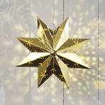 Perforated star in shiny brass