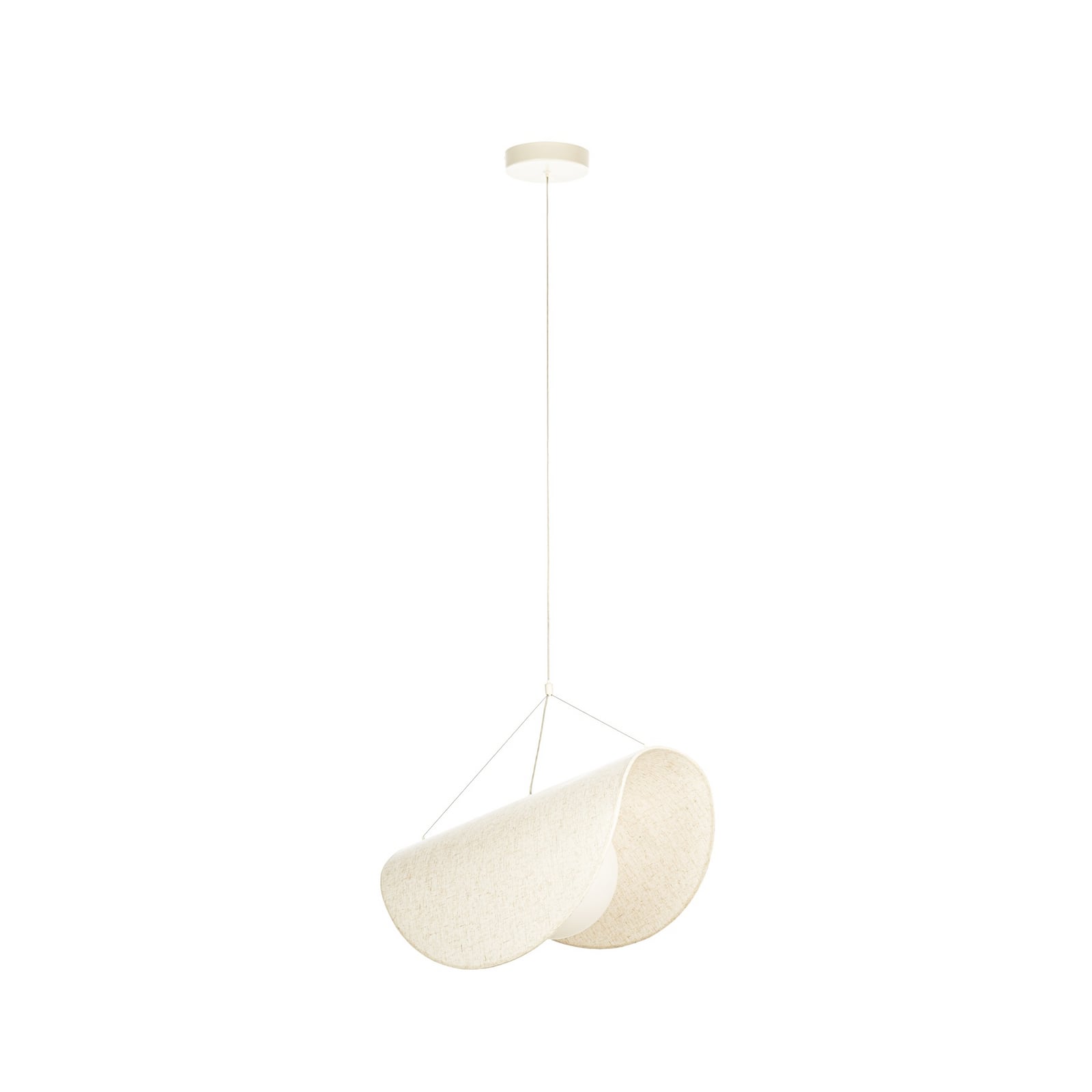 Suspension LED Tamani, 60 cm, lin, verre, blanc, à intensité variable - Lucande