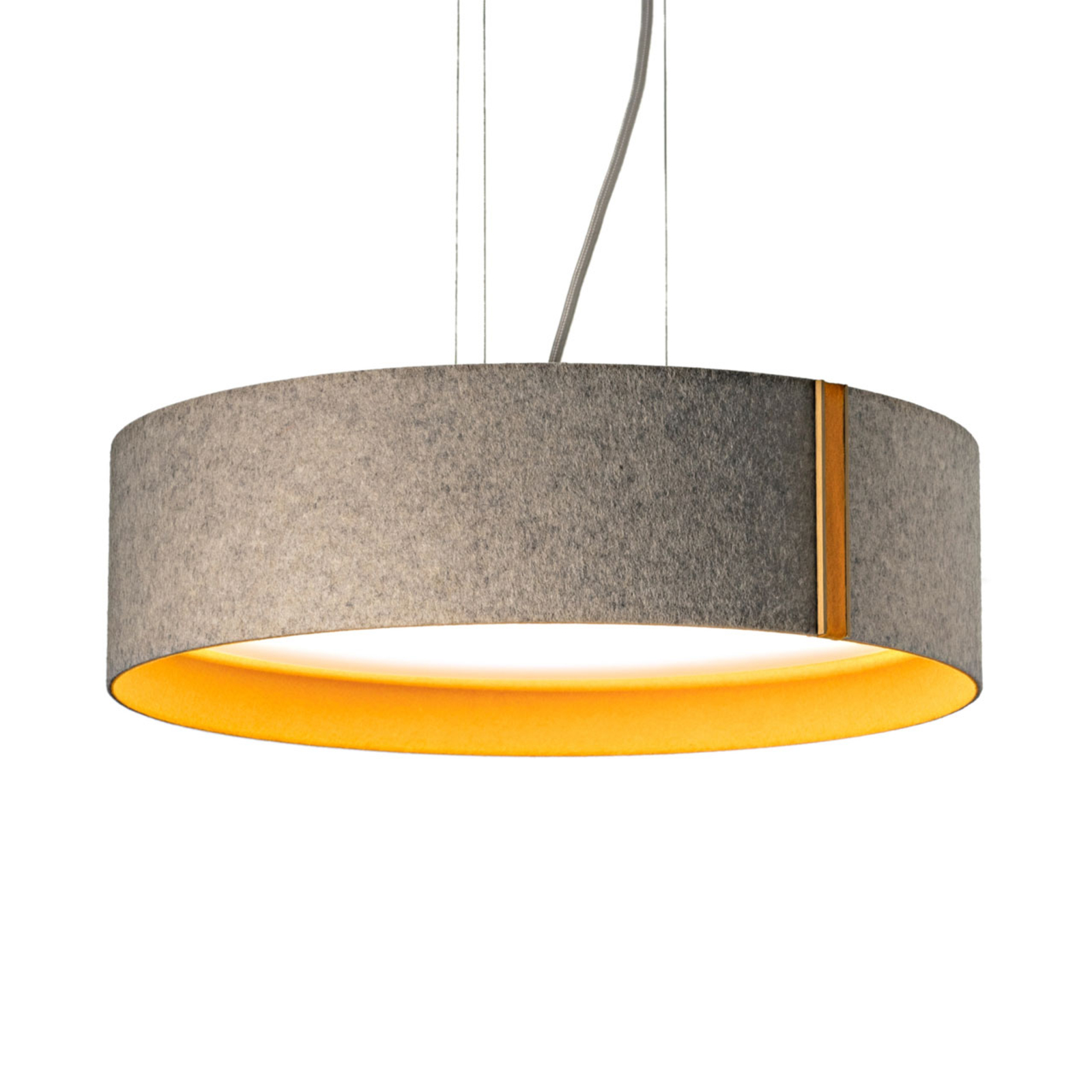 LARAfelt M LED pendant light, Ø43cm, grey/orange