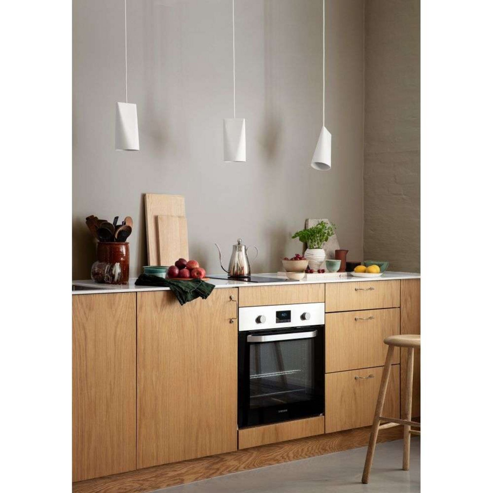 Ceramic Narrow Pendant White - Moebe