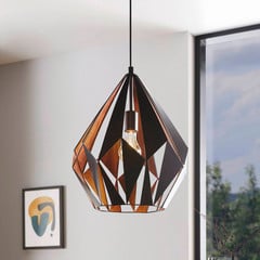 Lampada a sospensione Carlton, nero/rame, Ø 38,5 cm