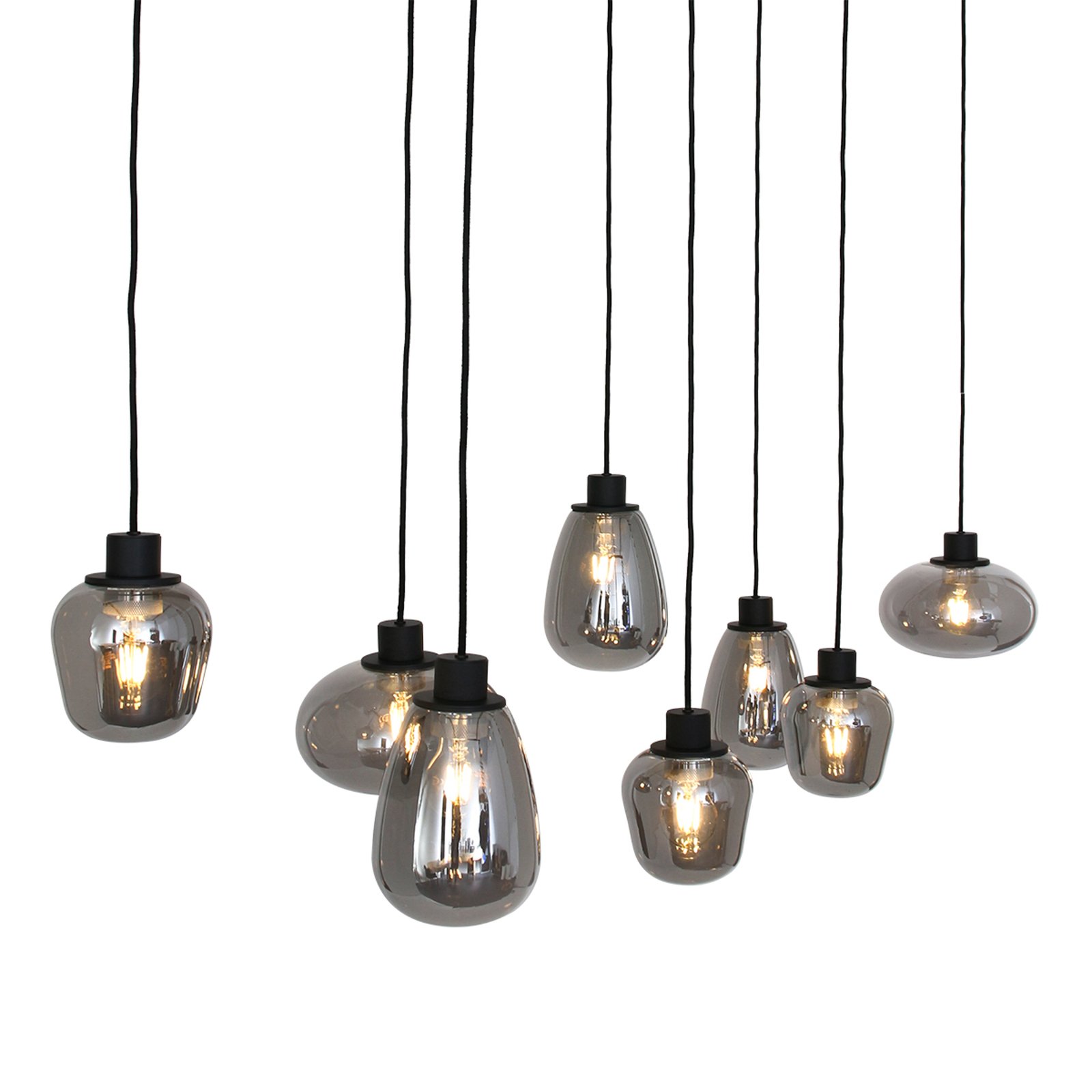 Hanglamp Reflexion, 8-lamps 145x14 cm