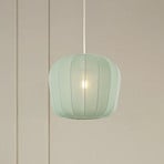Lindby Hängeleuchte Helin, blau, Ø 35 cm, Stoff