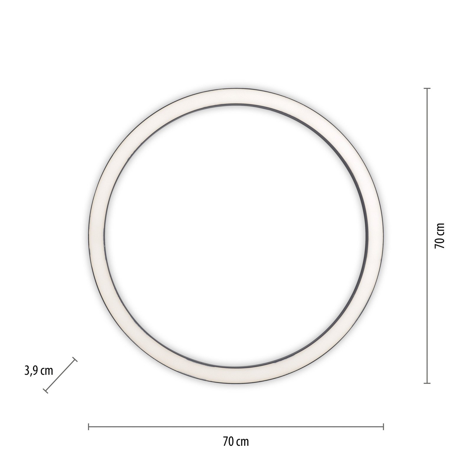 PURE plafonieră LED Lines Ø 70 cm antracit CCT telecomandă - Camera de zi / sufragerie - Modern - Metal