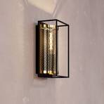 Nohales wall light, height 32 cm, black/brass-coloured