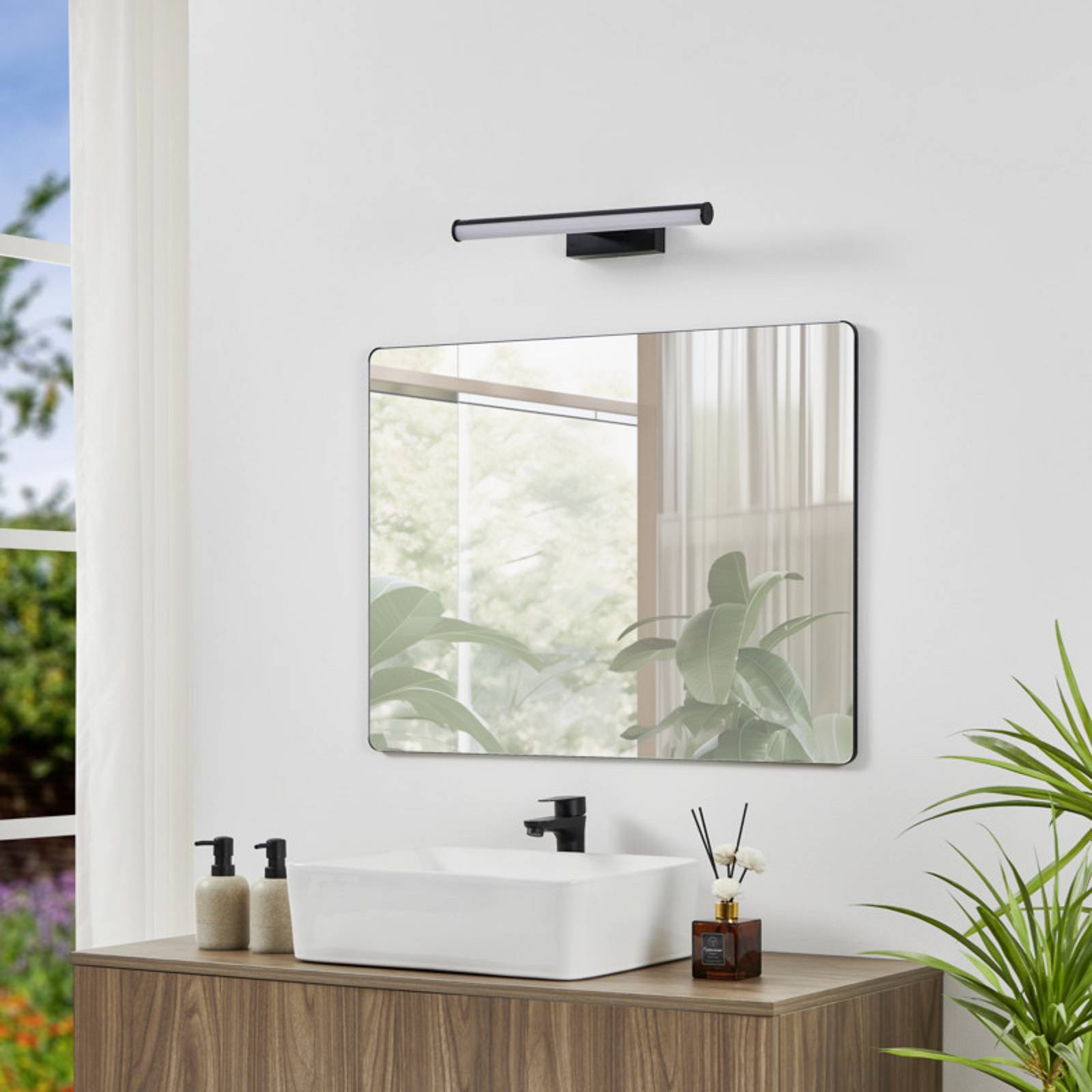 EGLO LED wandlamp VADUMI, breedte 40 cm, zwart, IP44