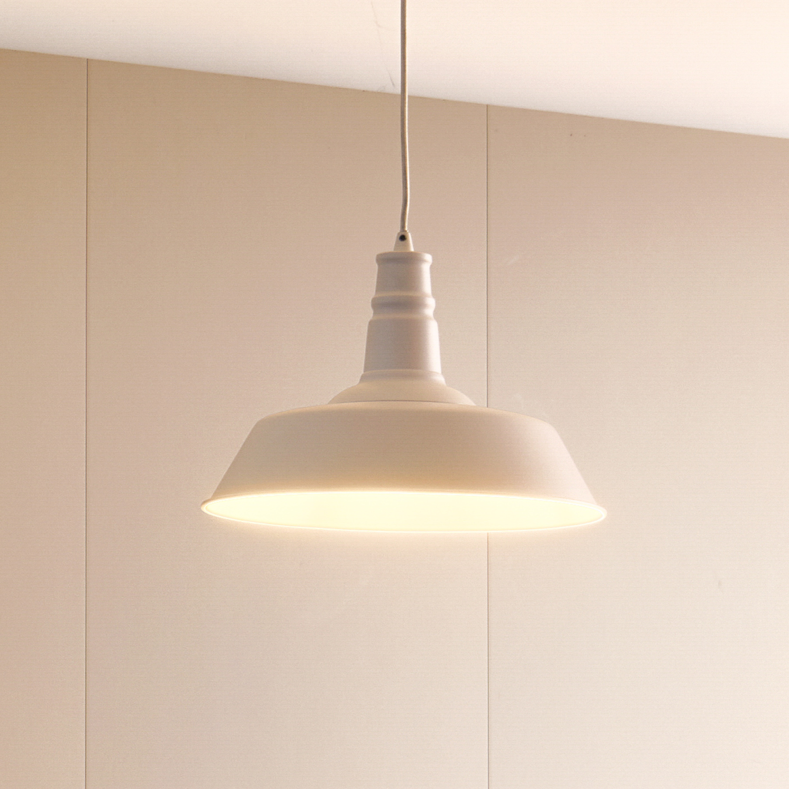 Lindby Laylan pendant light, white, Ø 36 cm, metal