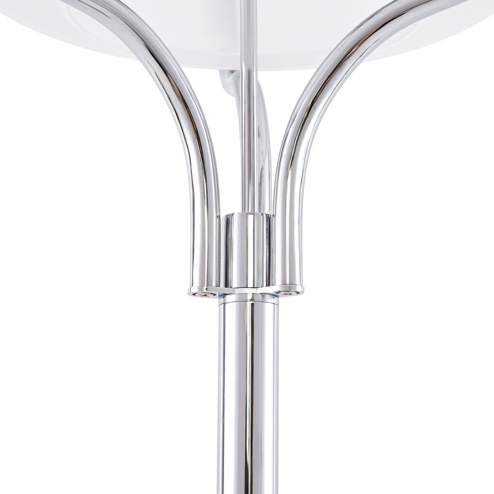 Lampa stojąca Lucande Christo, wysokość 160 cm, chrom/biały, szkło