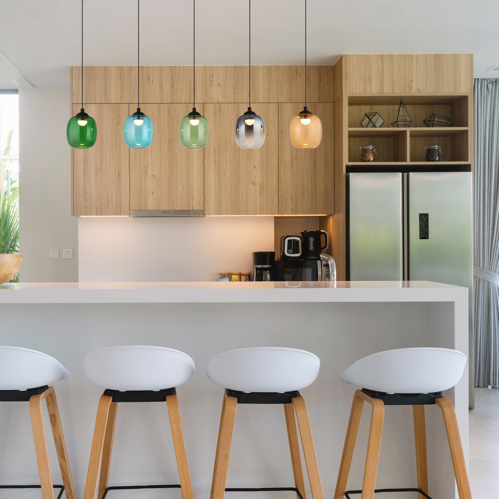 LED pakabinamas šviestuvas „Minara“, 5 lemputės, ilgis 102 cm, spalvotas,