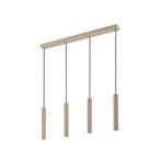 Suspension Kardis, à 4 lampes, beige, longueur 70 cm - Lindby