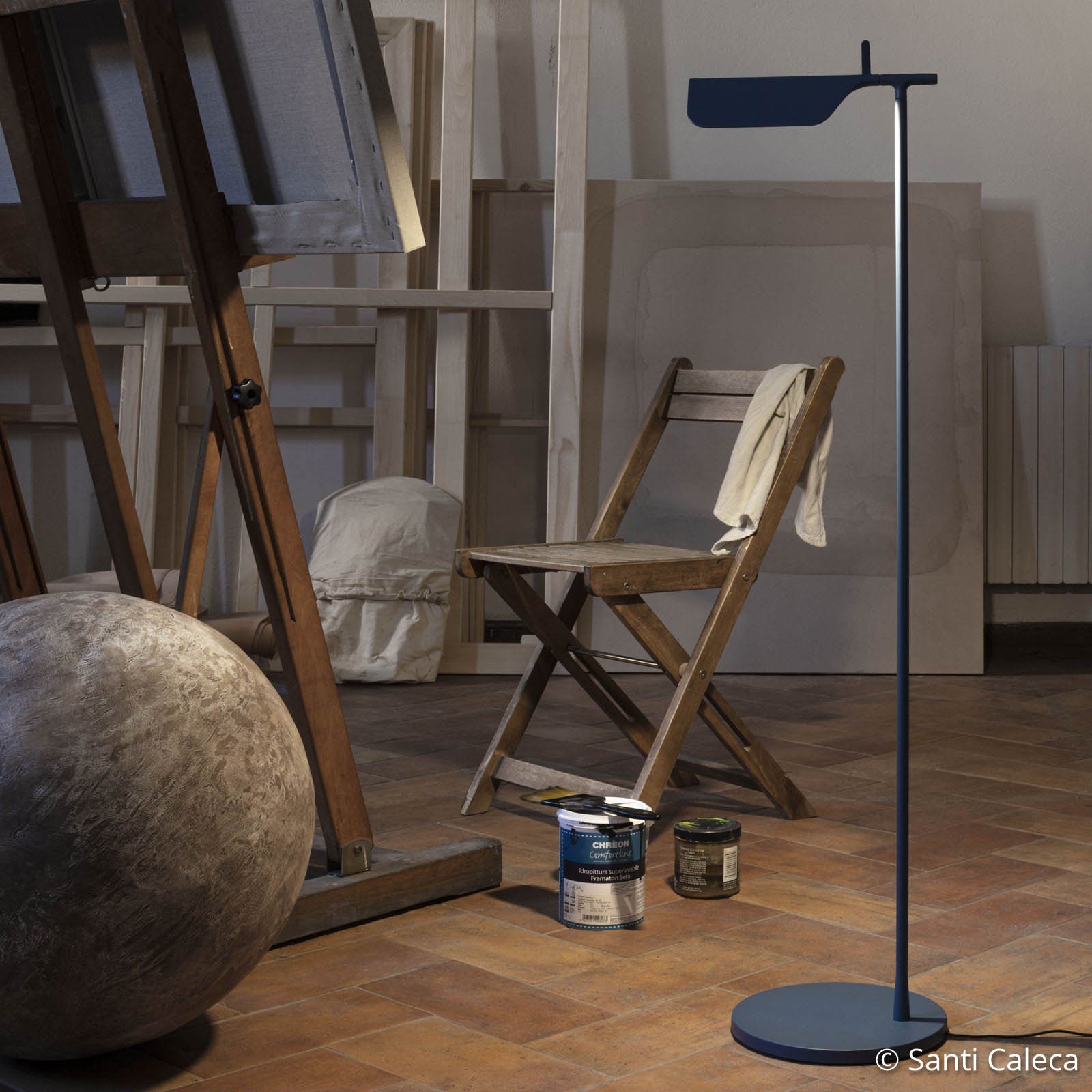 Tab F LED Lampadaire Mat Blue - Flos