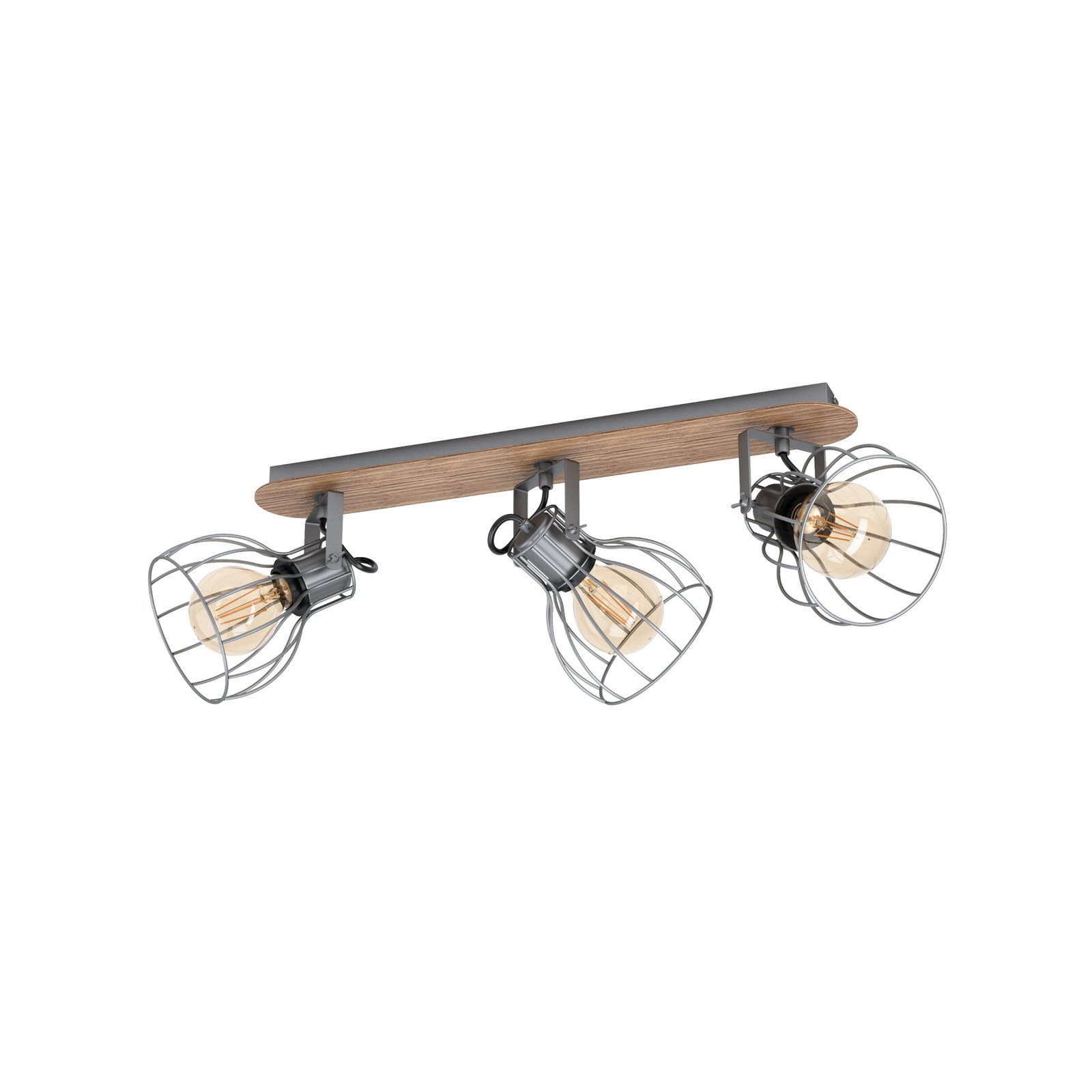 Plafoniera Sambatello, 3 luci, marrone/argento