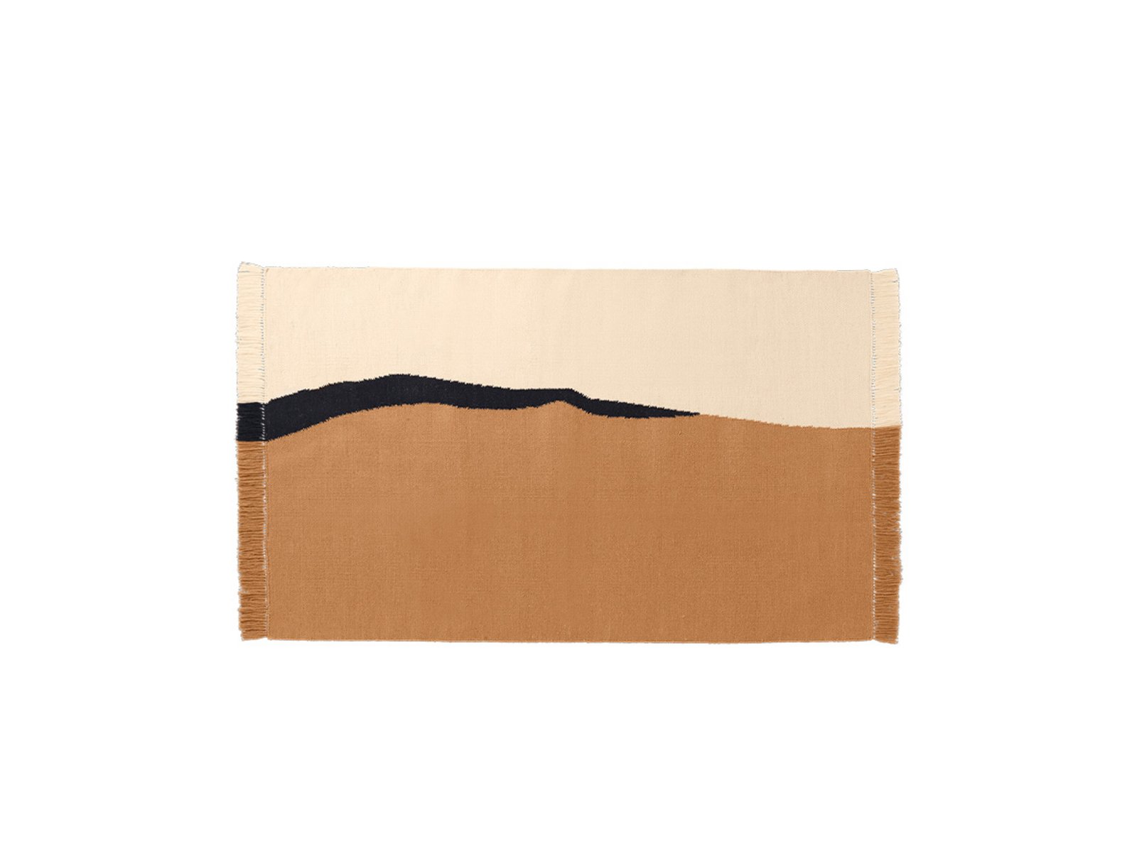 Soil Kelim Rug 140x200 Dark Sand/Off-White - Ferm Living