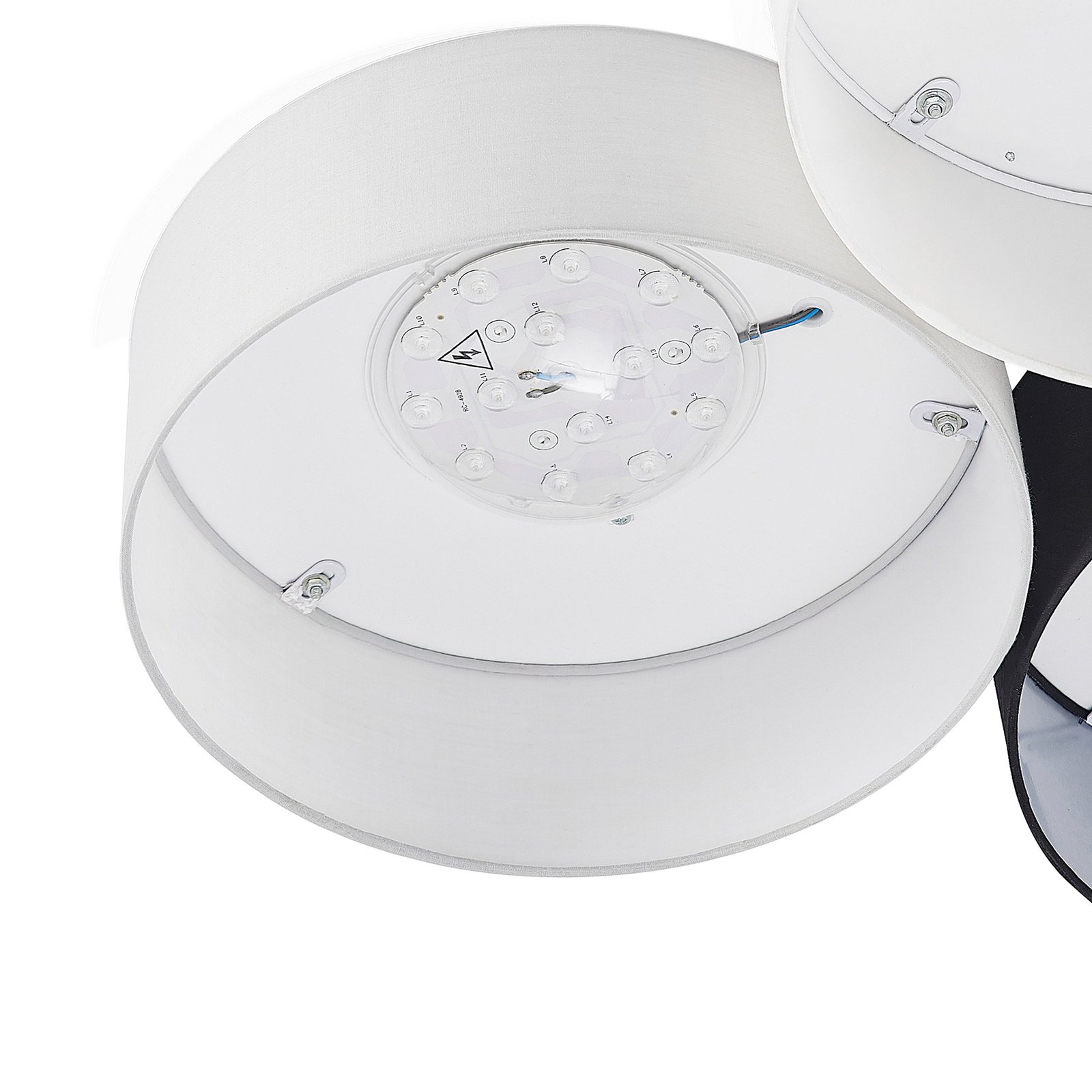 Janita 3 LED Ceiling Lamp Grey/Black/White - Lindby