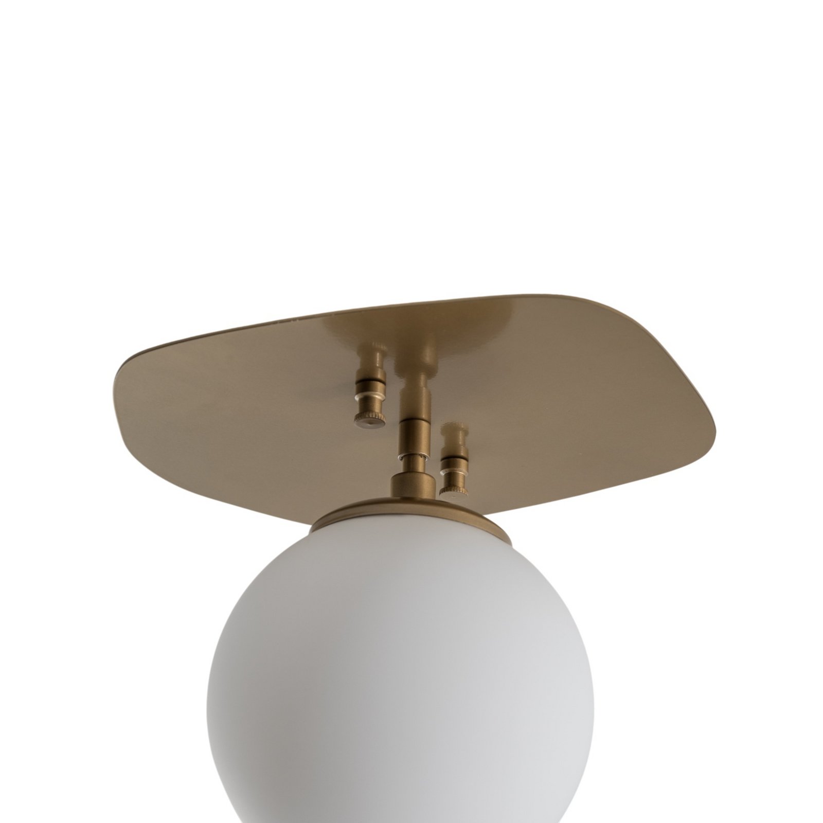 Plafondlamp Well, goudkleurig, glas, Ø 20 cm, E14