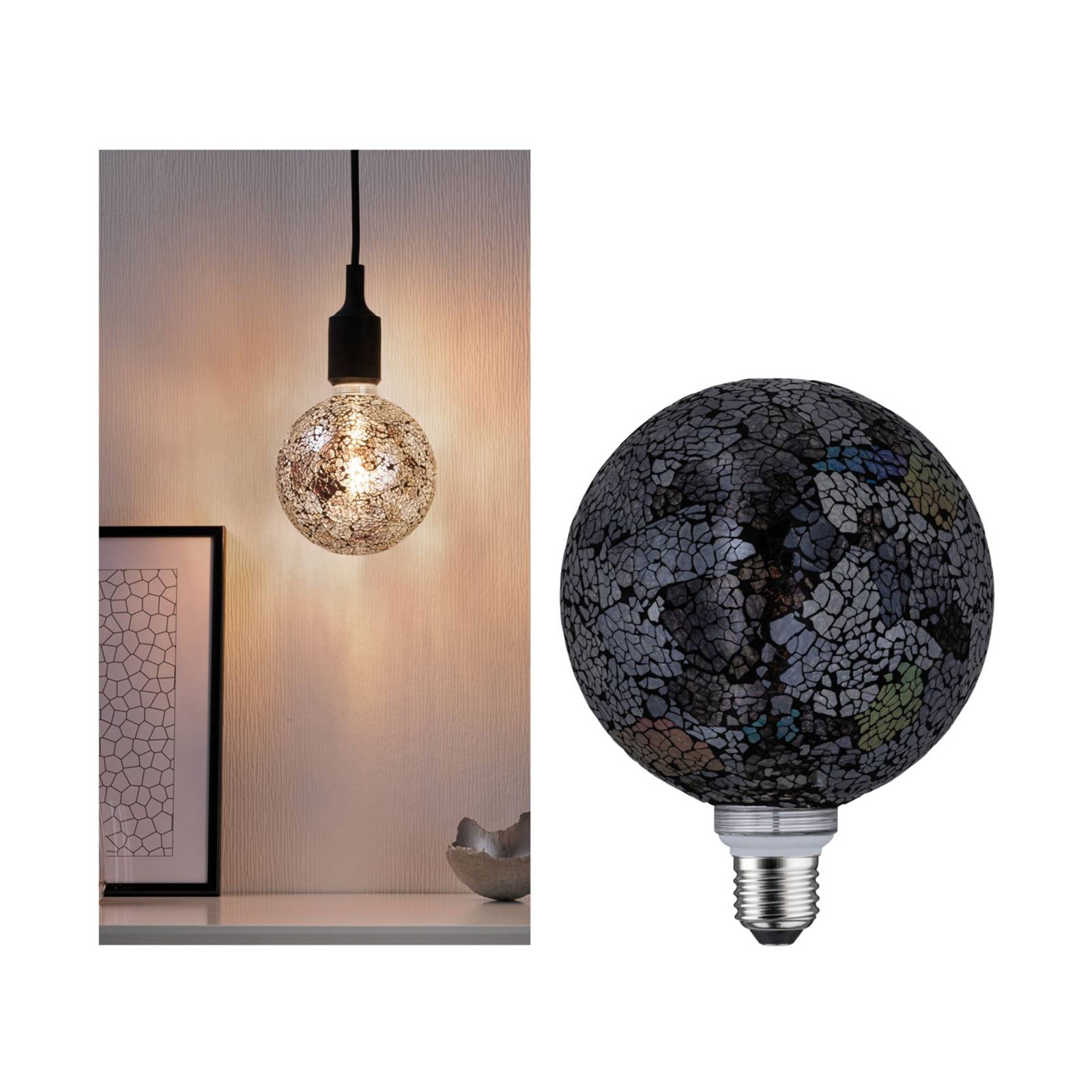 Paulmann E27 Globe LED 5W Miracle Mosaic czarny