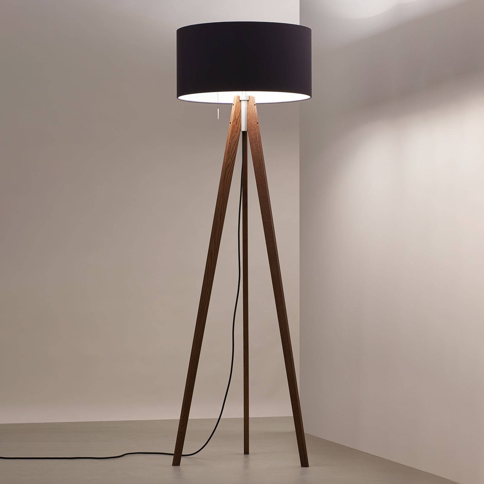 Image of Lampadaire LED Vivaa Free Wood 930 frêne noir 