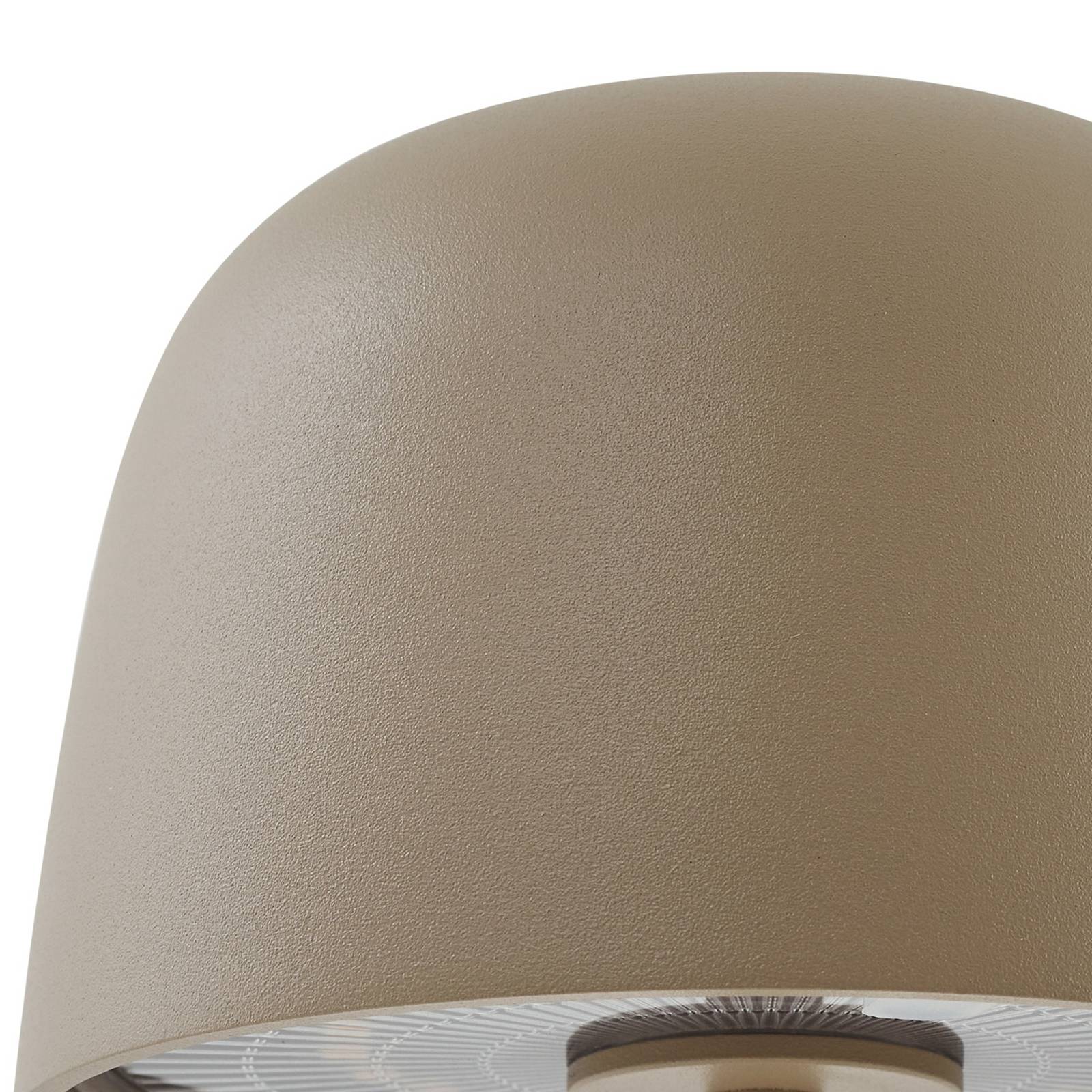 Lindby Arietty, lampa stołowa LED z akumulatorem, beżowa, ściemniana, IP65