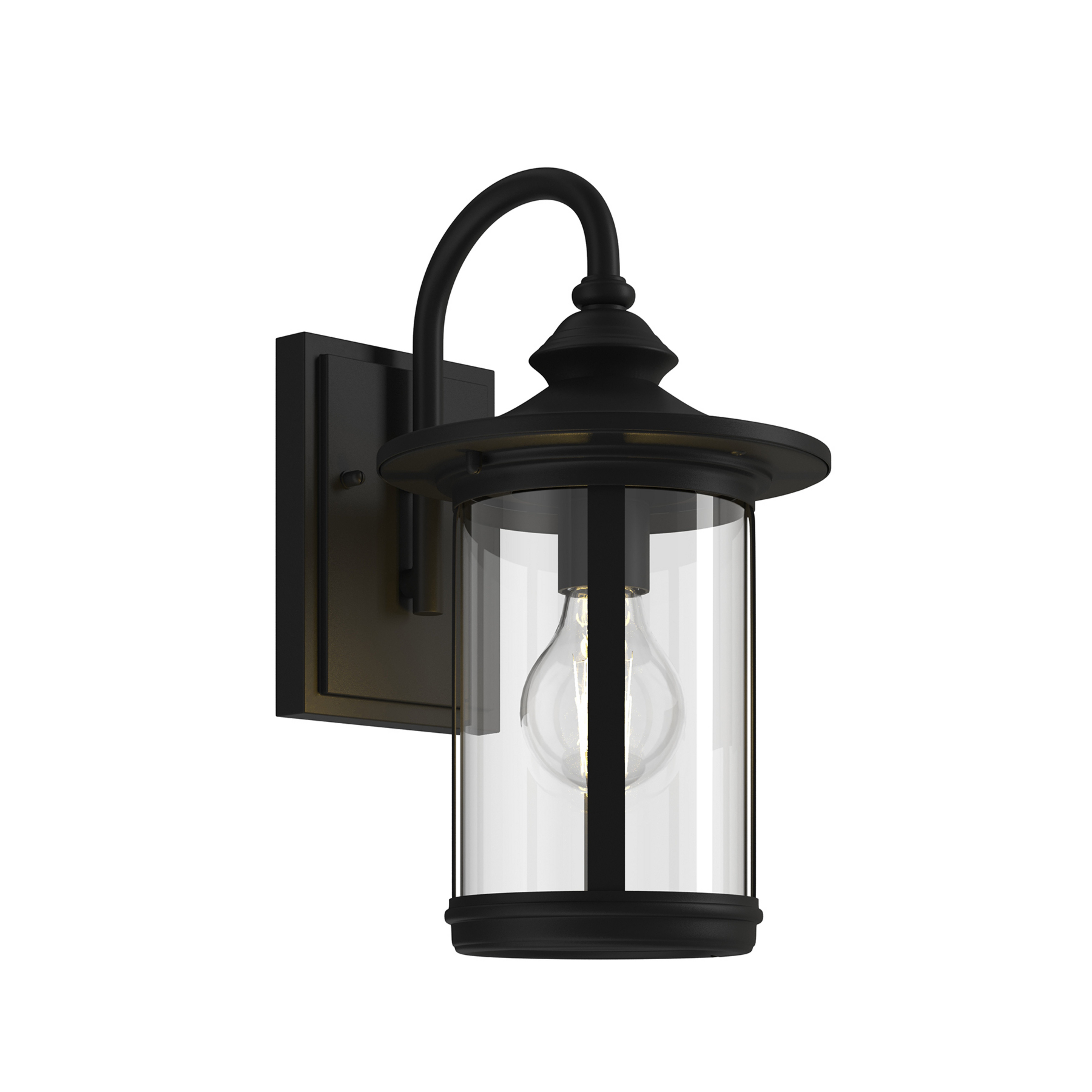 Zayn Outdoor Wall Lamp Black/Clear - Lindby