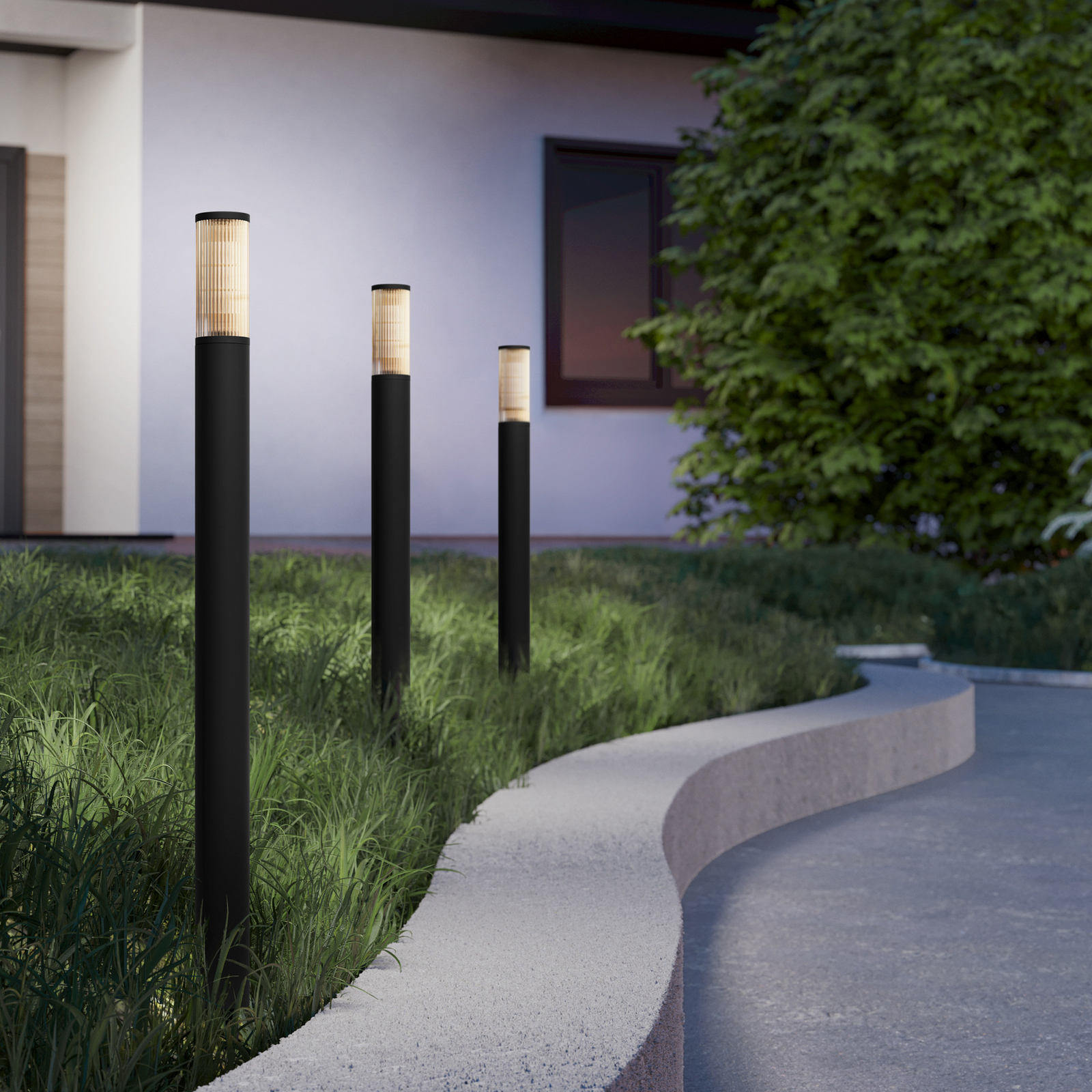 Svetilka za pot Salle, višina 110 cm, črna, aluminij