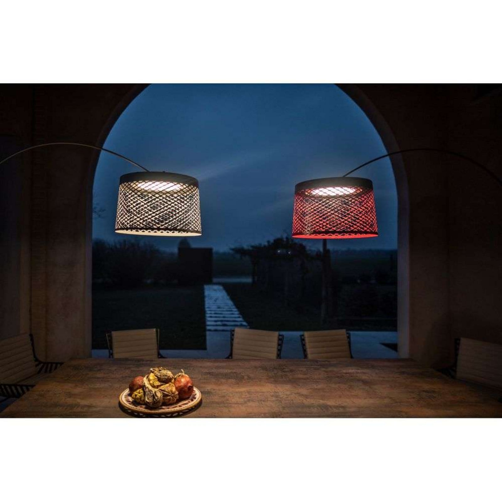 Twiggy Grid Außen Stehleuchte Greige Foscarini - Terrasse - Metall