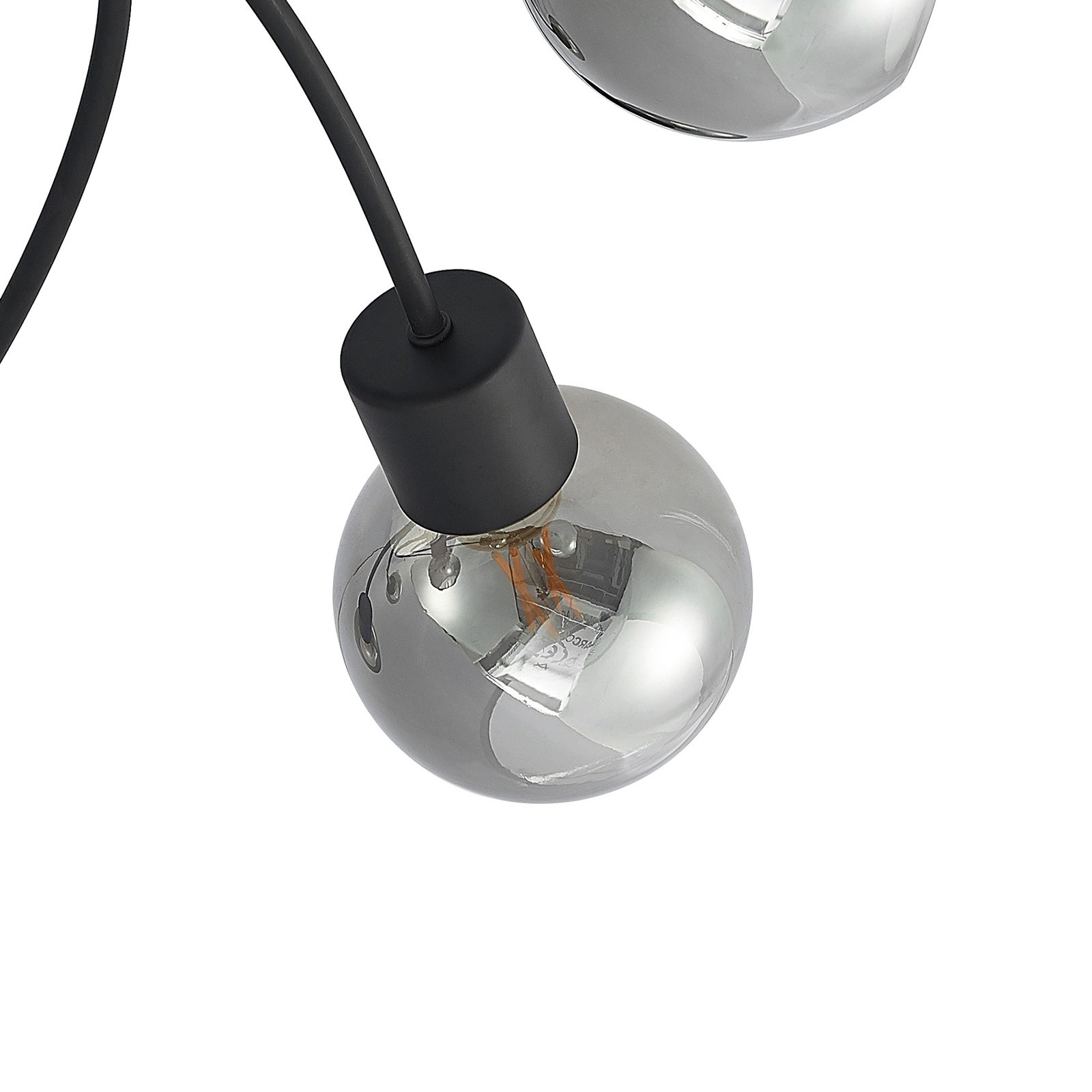 Ciala 7 Lámpara de Techo Black/Smoke - Lindby
