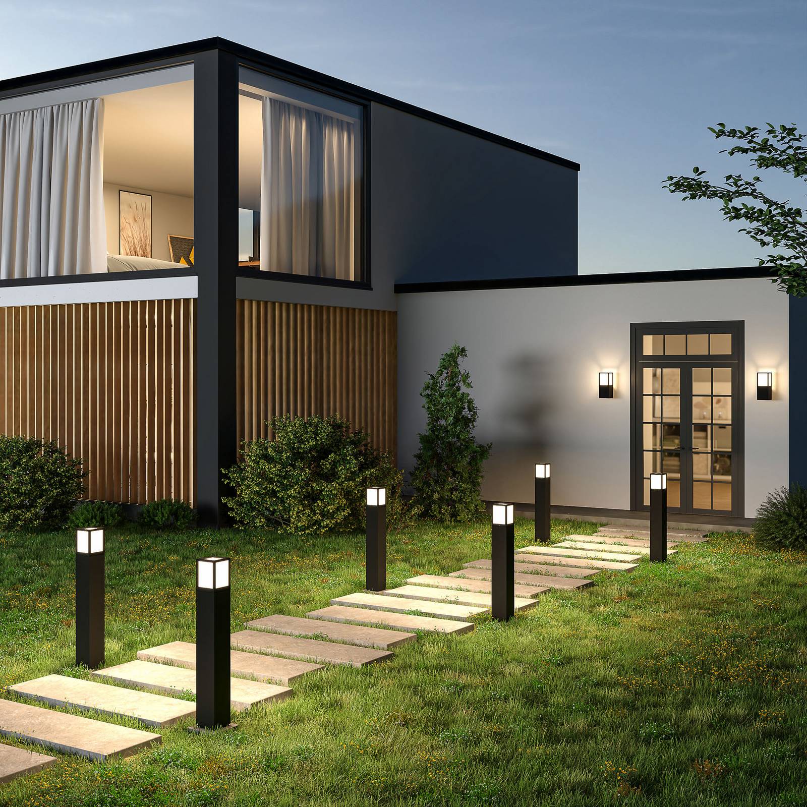  Deko-light Deko-light Facado Ii Path Light, Height 65 Cm, Angular, Dark Grey/opal 