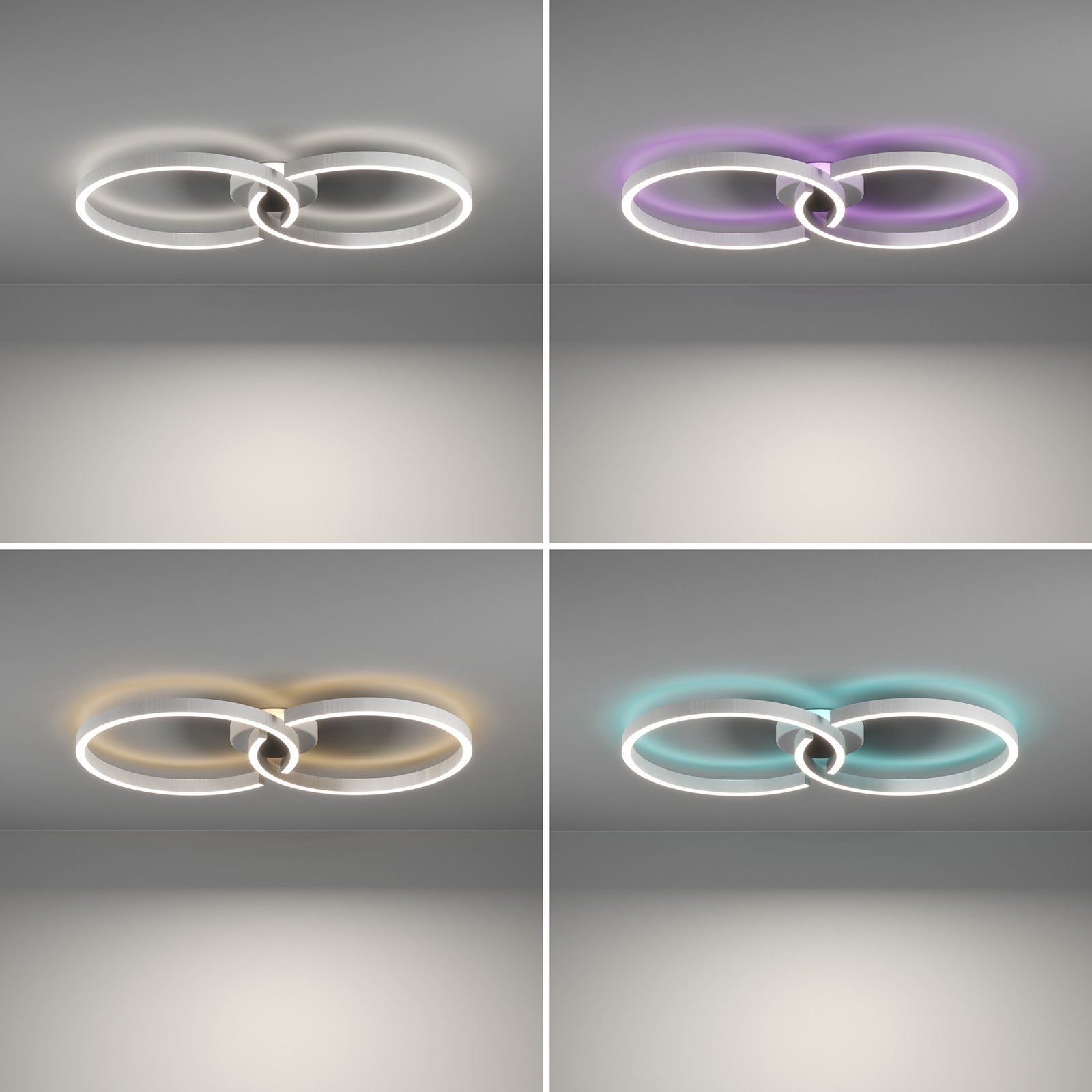 Candeeiro de teto LED Armandolo, branco, comprimento 67 cm, CCT, RGB Candeeiro de teto LED Armandolo, branco, comprimento 67 cm, CCT, RGB