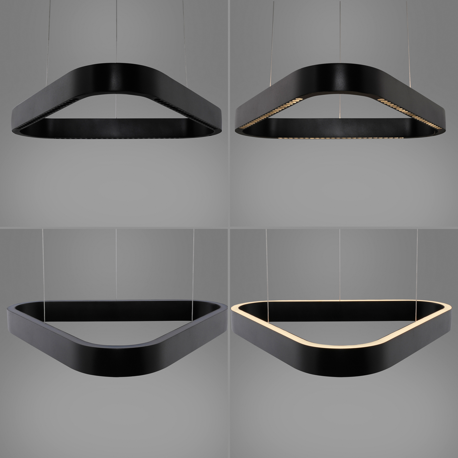 Lámpara colgante LED Q-Stretto de Paul Neuhaus, negra, 60 cm