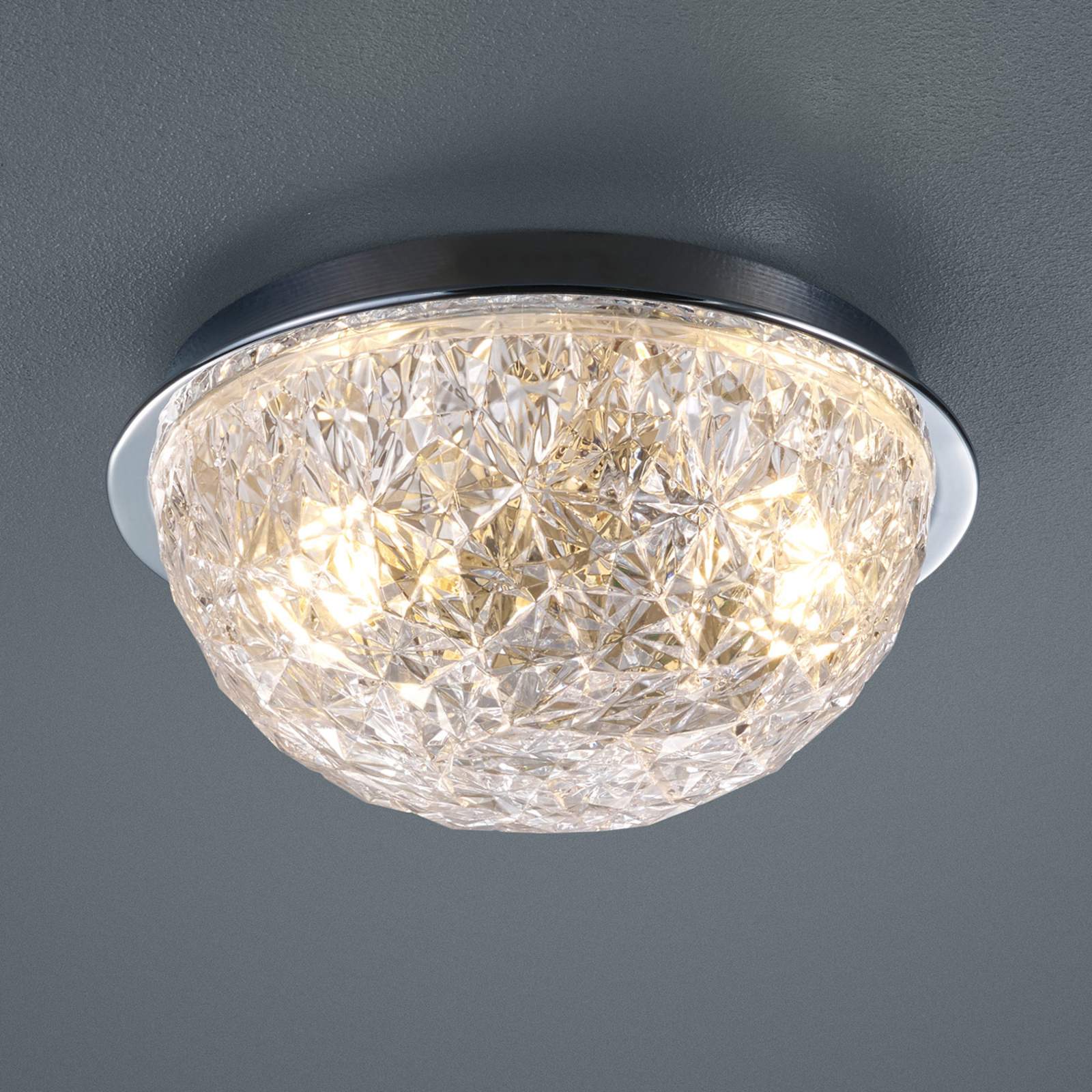 Reality Leuchten Triton ceiling light Ø 28 cm, for Living / Dining Room, metal, plastic, E14, 10 W, energy efficiency: A++, H: 15 cm