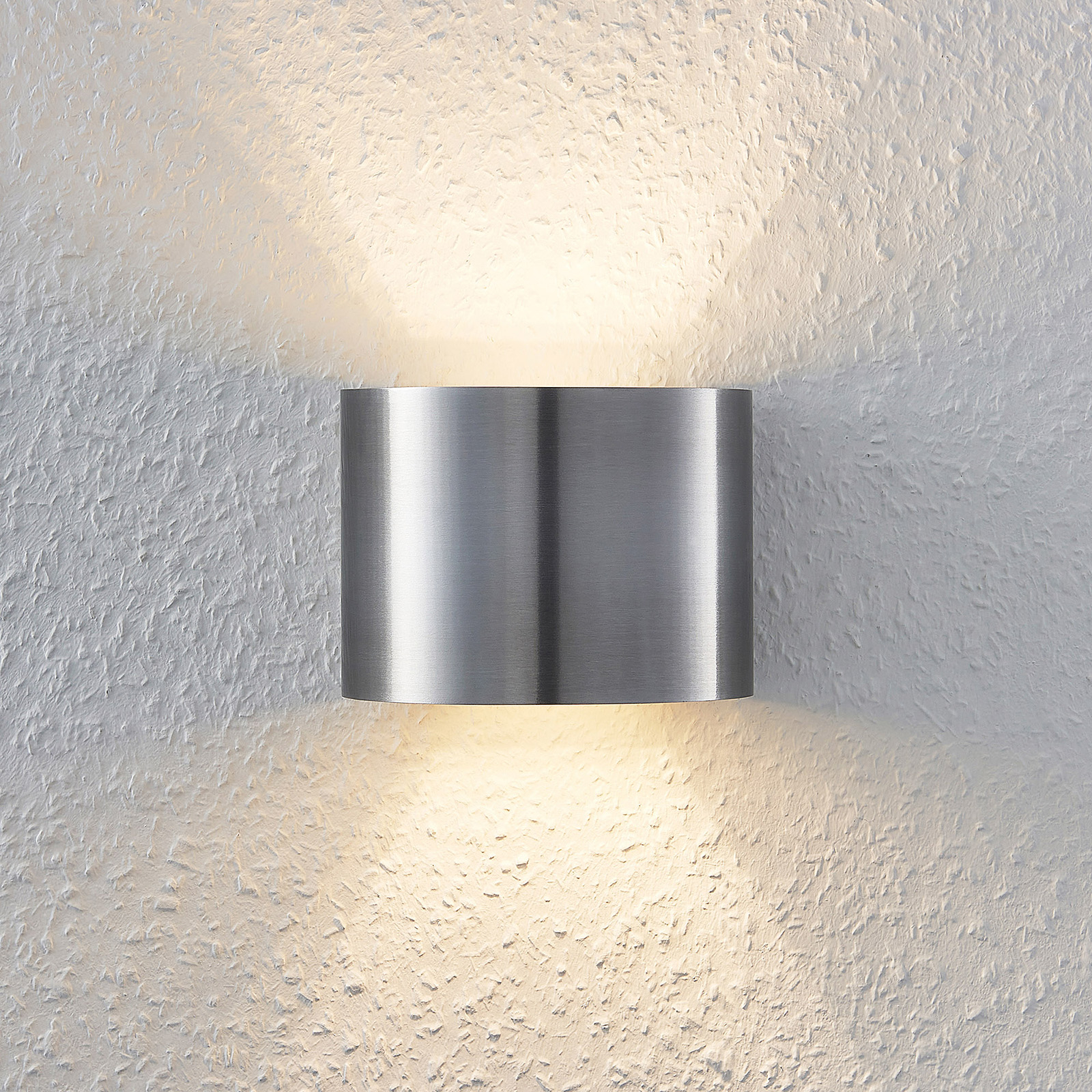 Arcchio Zuzana wall light, round, aluminium-coloured, G9