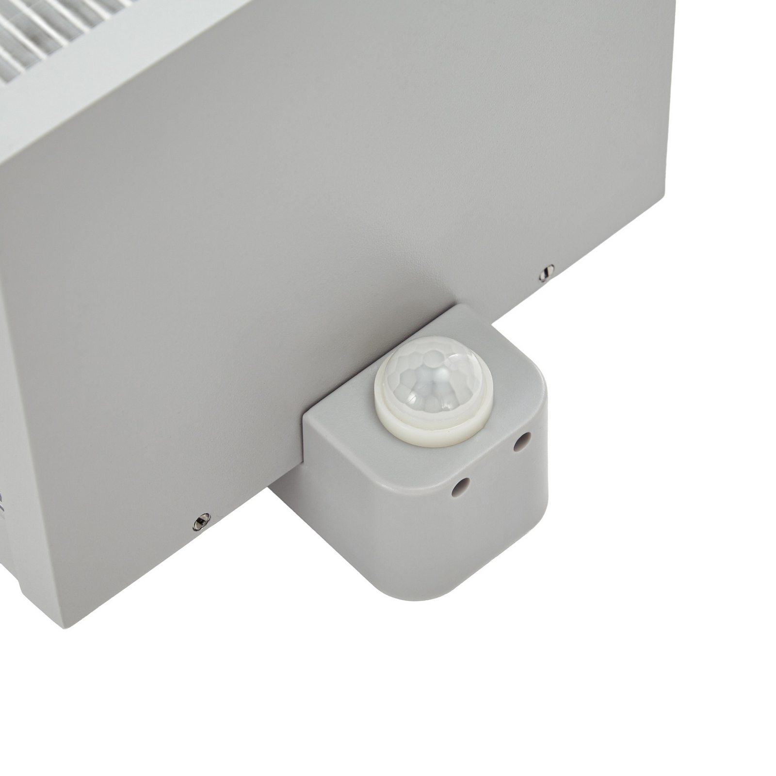 Aplique para exterior Lindby Peldar, gris/estriada, 26 cm, sensor