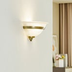 Lindby wall light Irimia, 31 cm, antique brass, glass