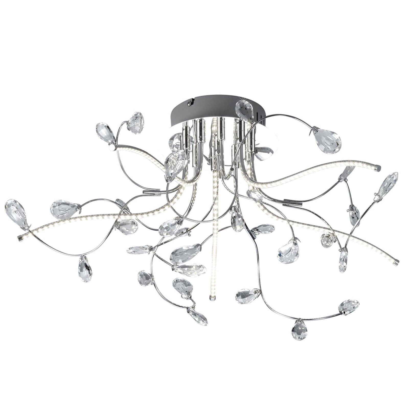 Crystal ceiling light, chrome